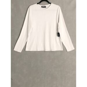 Ella Rafaella Sportswear Crew Neck Top Women's 2X Ribbed  White NEW